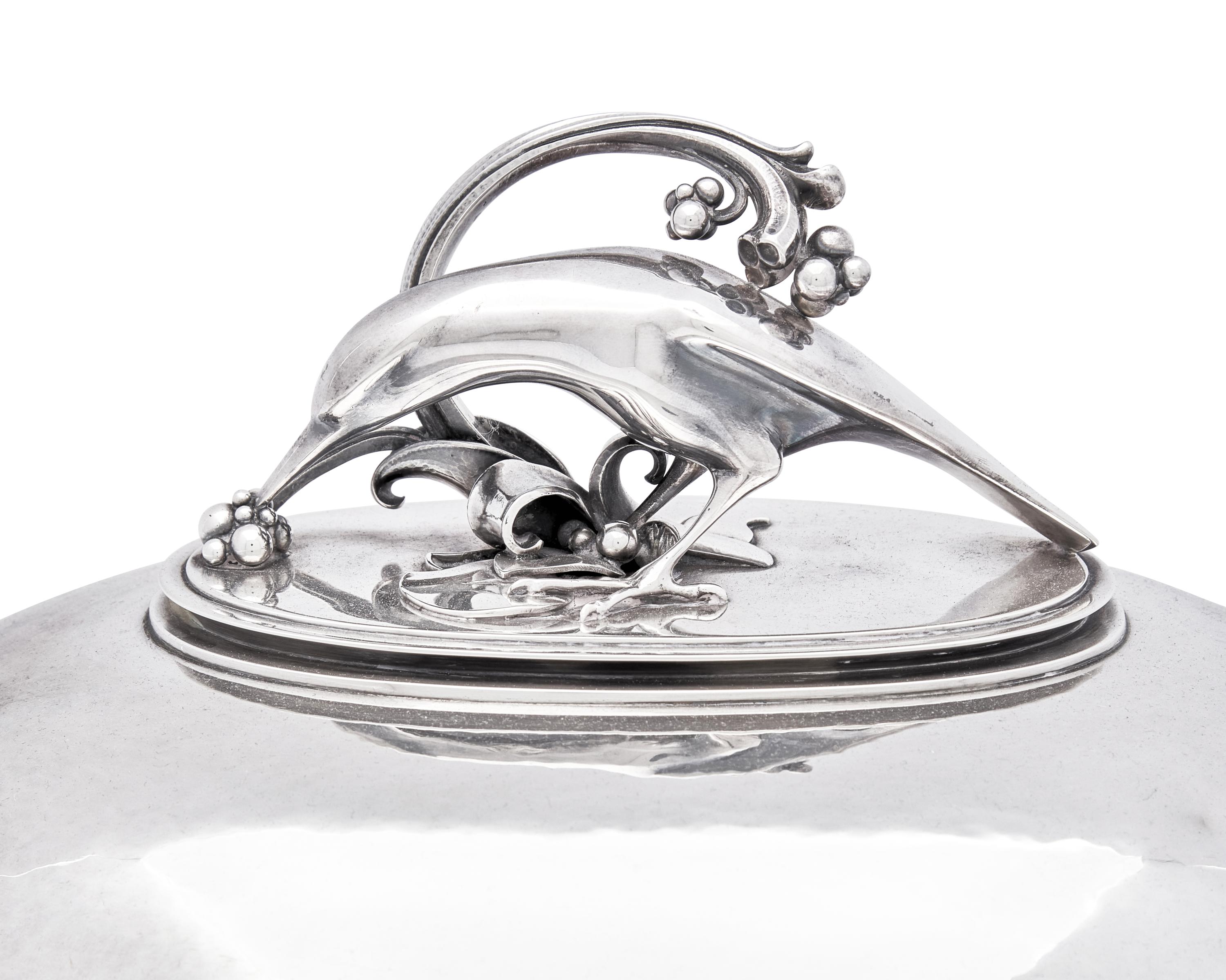 A Large Harald Nielsen Designed Georg Jensen Silver Covered Serving Dish