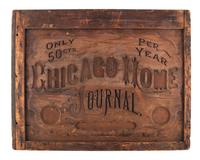 [CHICAGO]. Chicago Home Journal. Pre-fire wooden broadside printing plate.