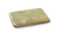 An English Shagreen Mounted Silver Cigarette Case, Adolph Scott, Width 4 1/2 inches.