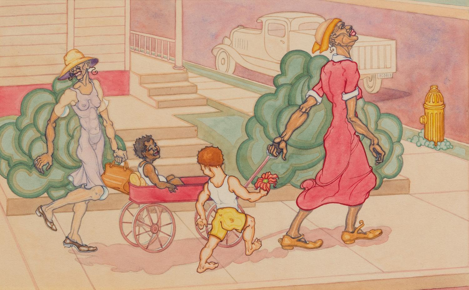 Artist Unknown, (American, 20th century), The Red Wagon