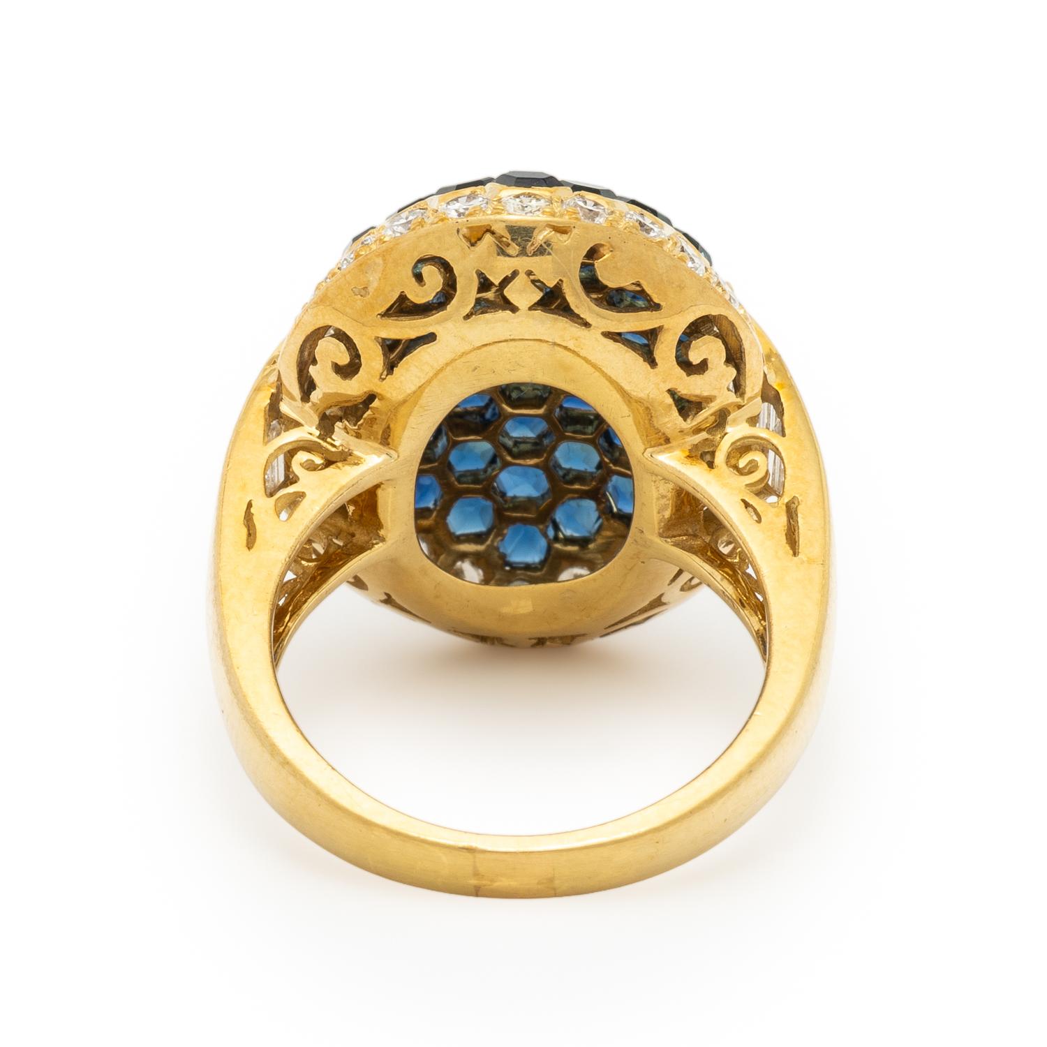 LEVIAN, SAPPHIRE AND DIAMOND RING