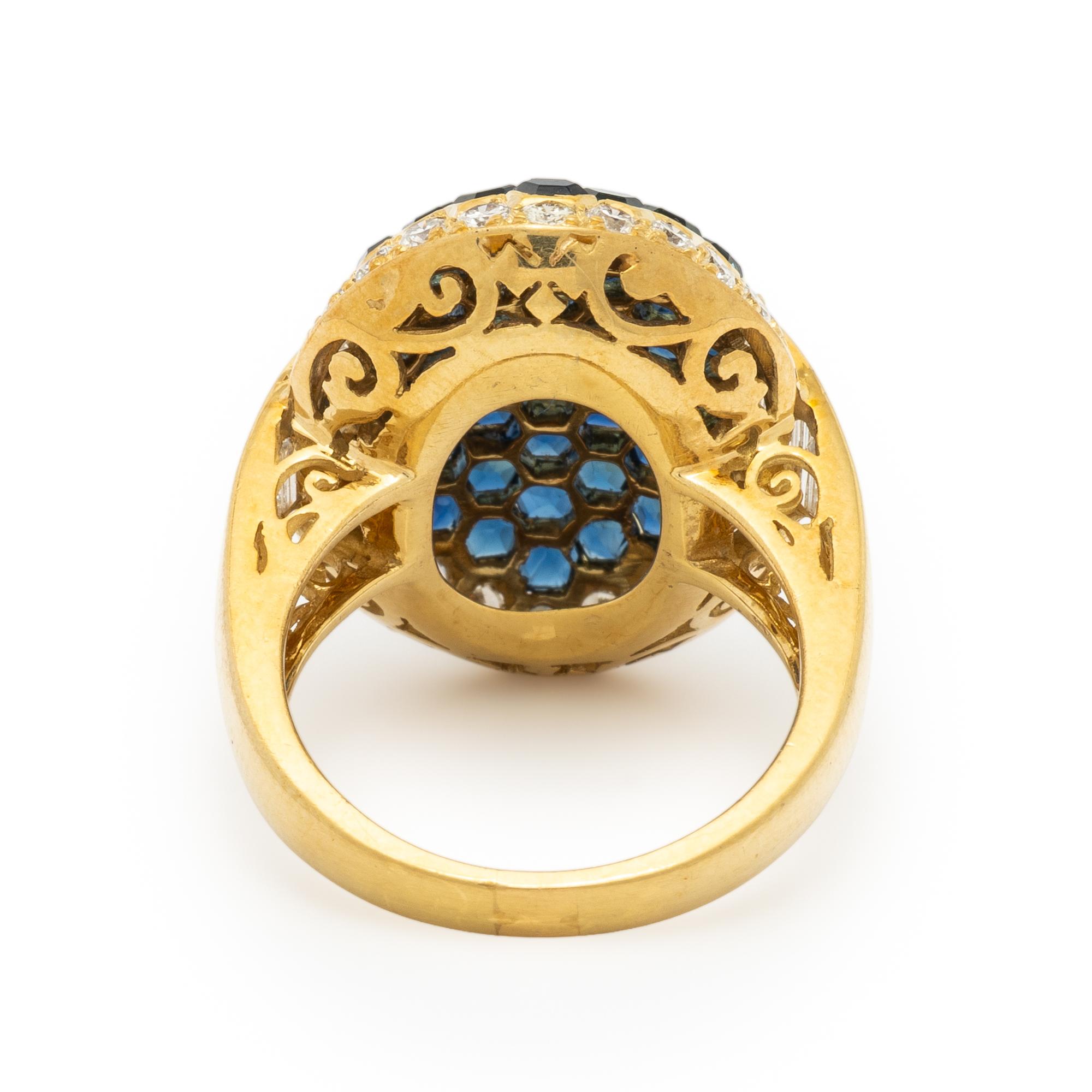 LEVIAN, SAPPHIRE AND DIAMOND RING