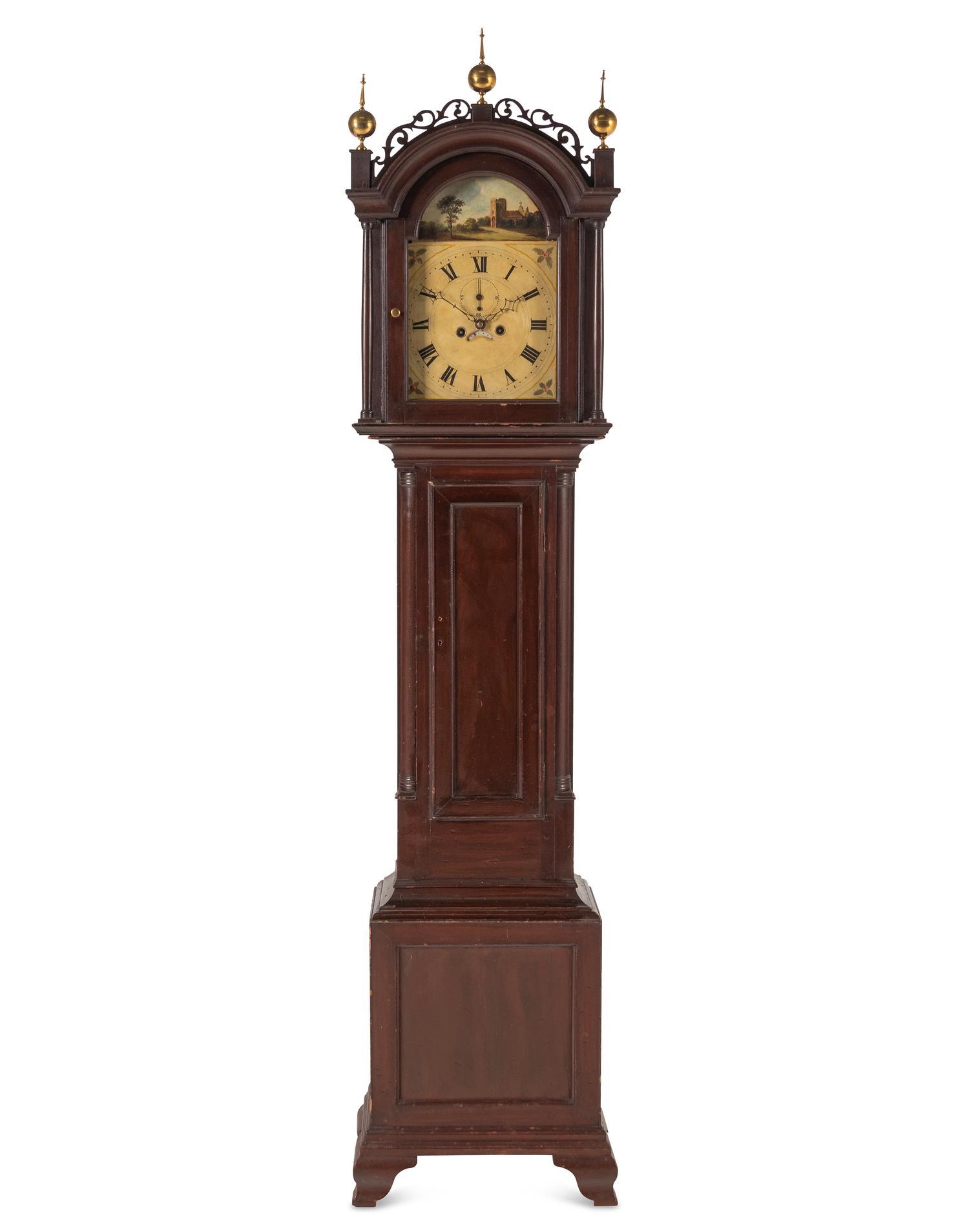 An American Grain-Painted Tall Case Clock