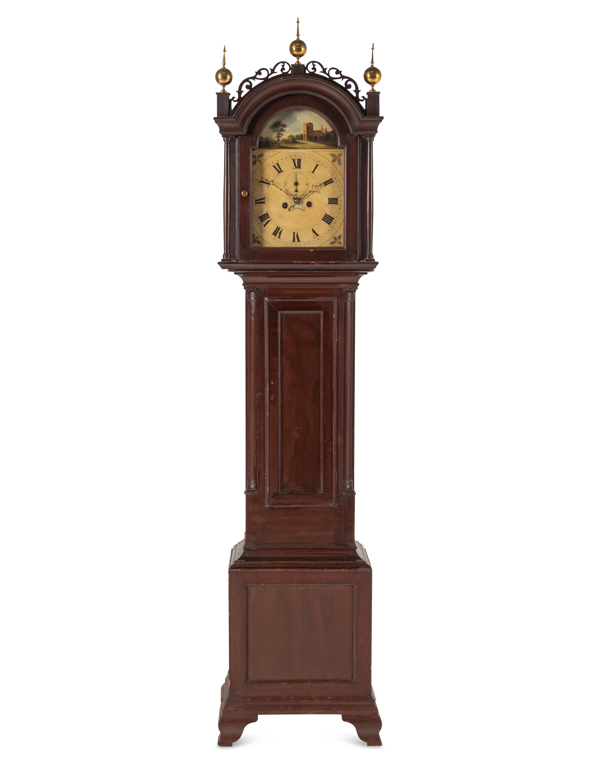 An American Grain-Painted Tall Case Clock
