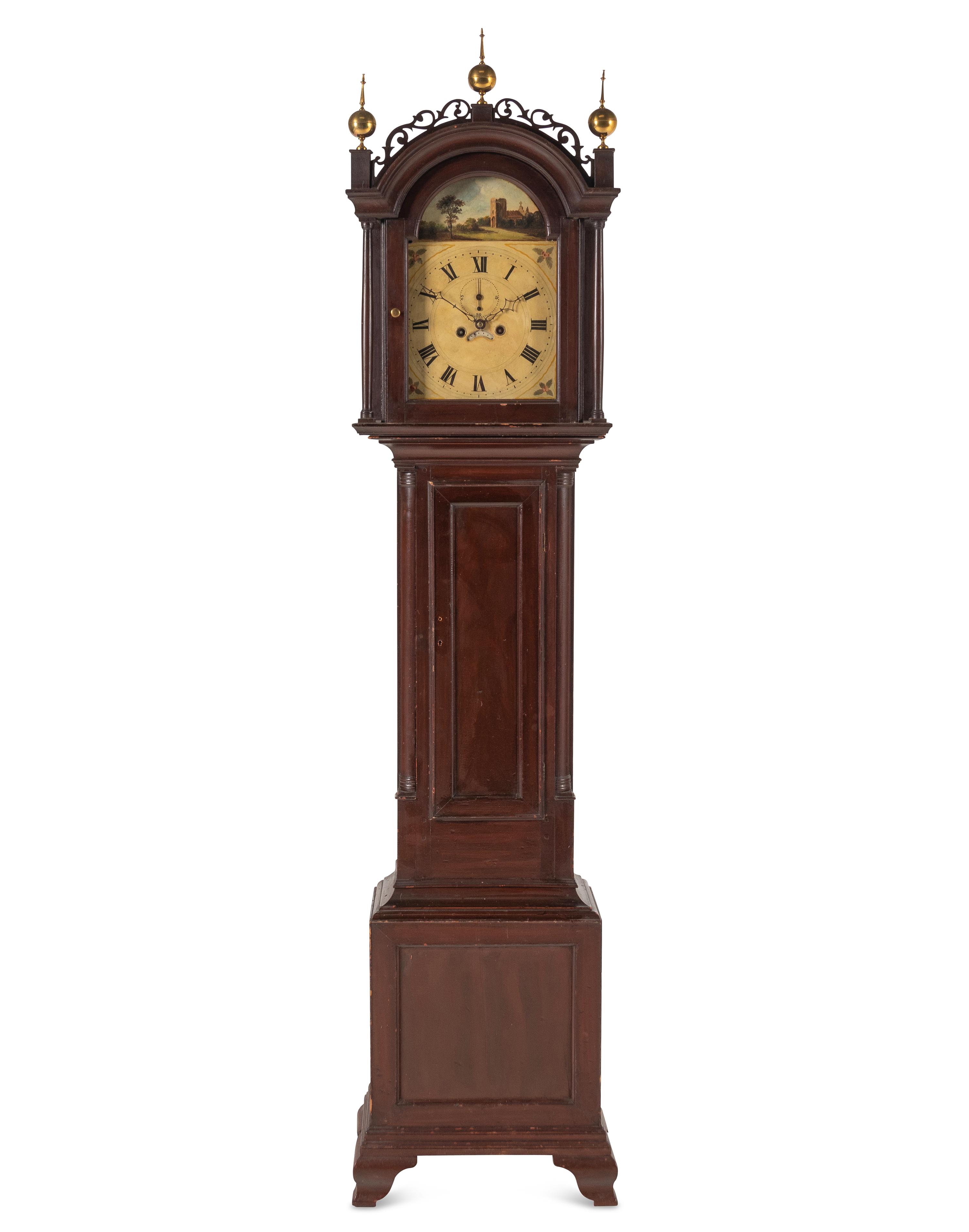 An American Grain-Painted Tall Case Clock