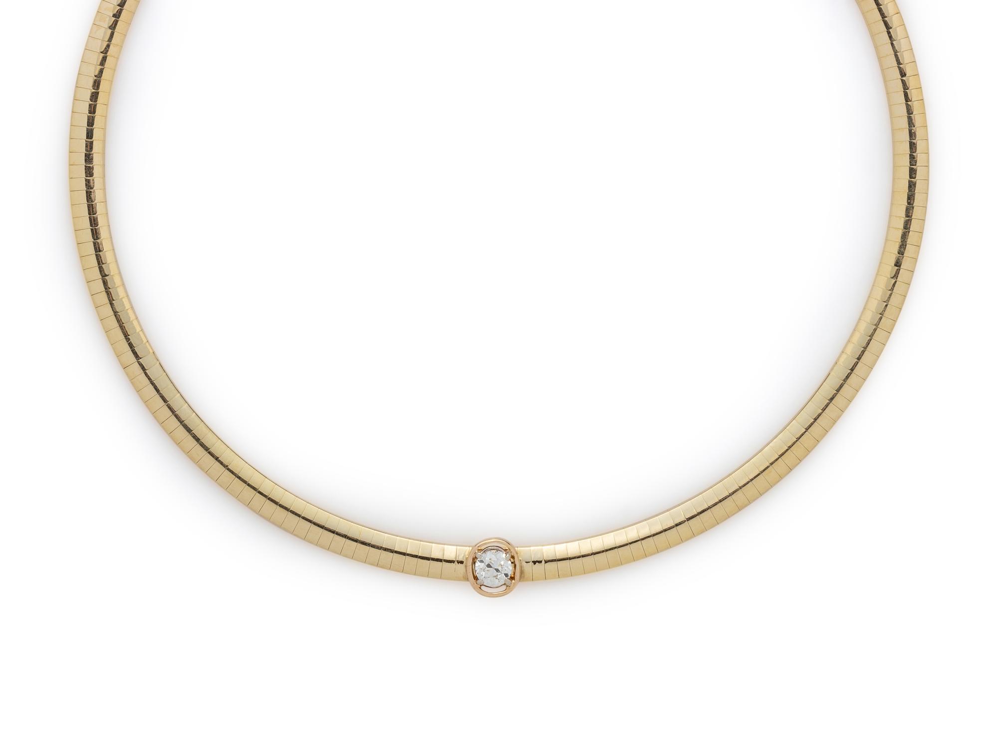 YELLOW GOLD AND DIAMOND NECKLACE