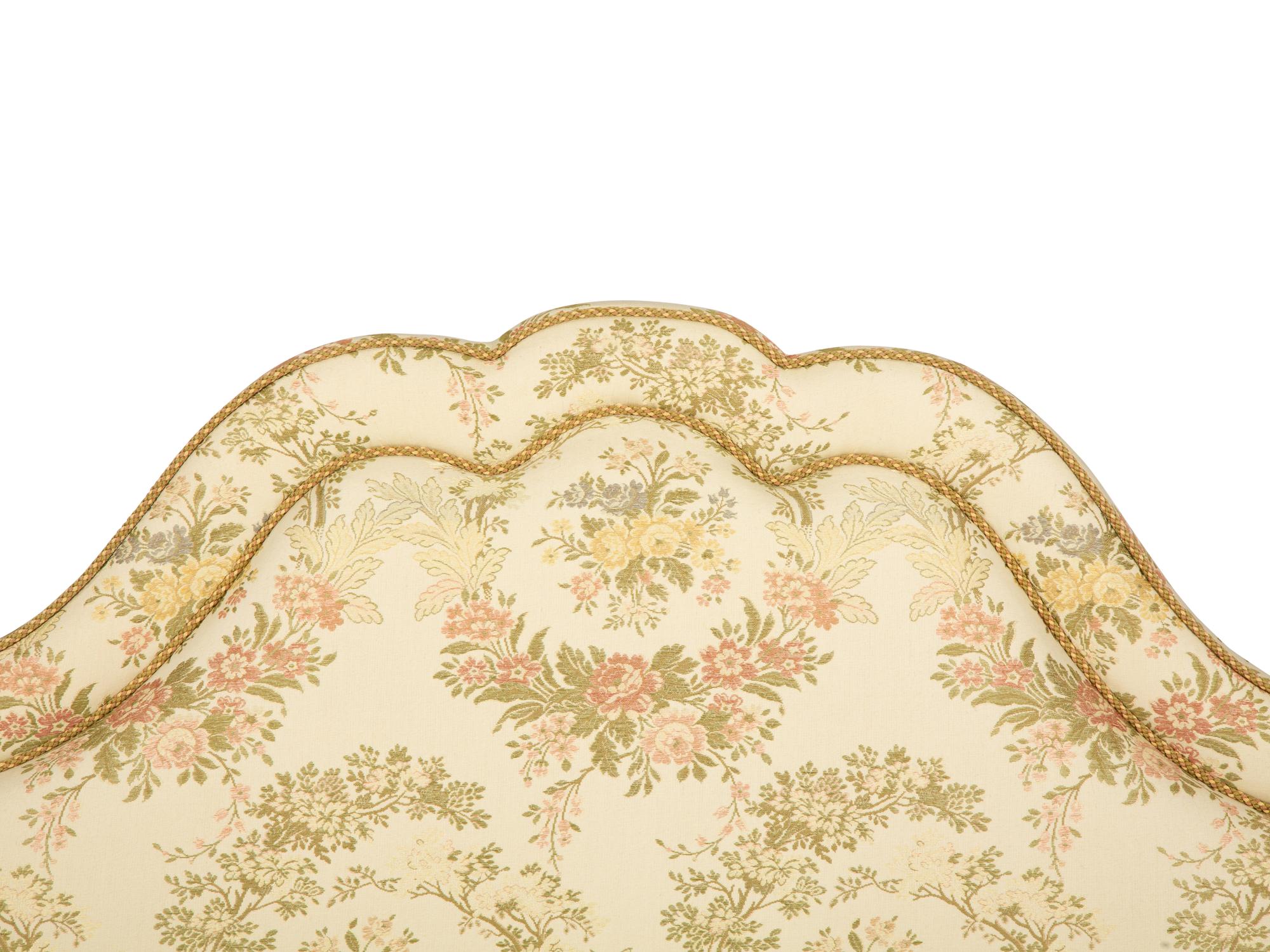 A Louis XVI Style Scalamandré Silk Lampas Upholstered Headboard — 20th Century