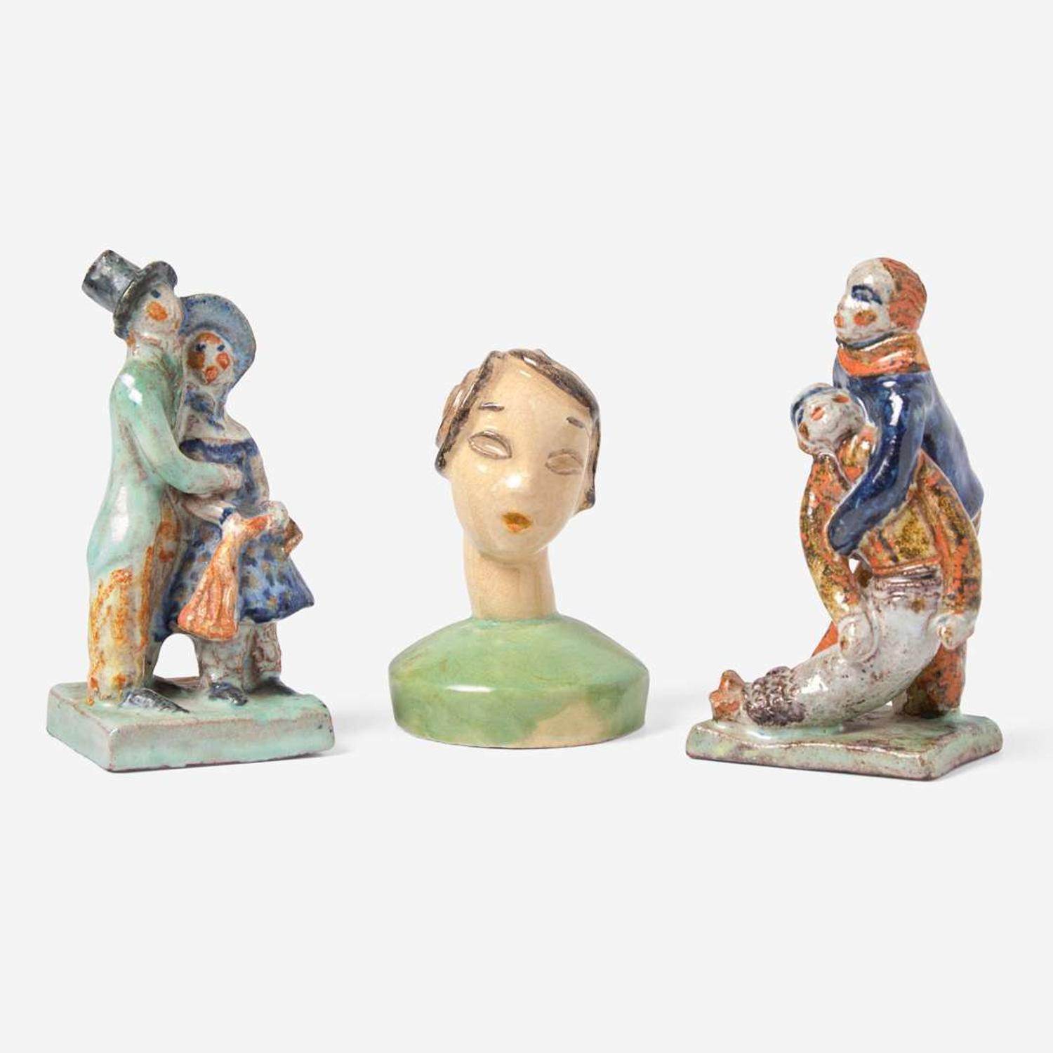 Wiener Werkstätte (Austrian, active 1903-1932) Two Ceramic Figures, Vienna, Austria, early 20th century
