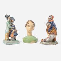 Wiener Werkstätte (Austrian, active 1903-1932) Two Ceramic Figures, Vienna, Austria, early 20th century
