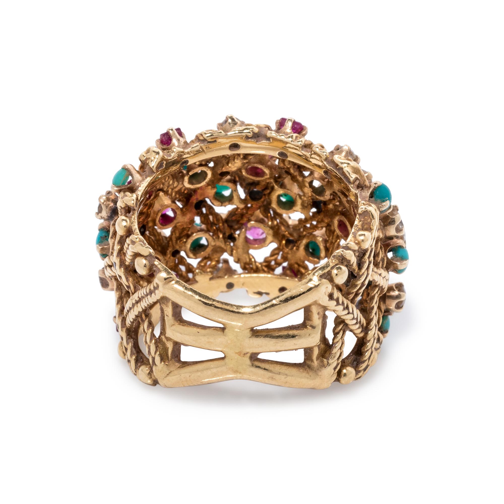MULTIGEM AND DIAMOND RING