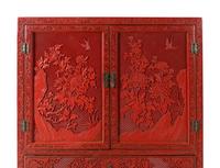 A Large Chinese Cinnabar Lacquer Chest on Stand