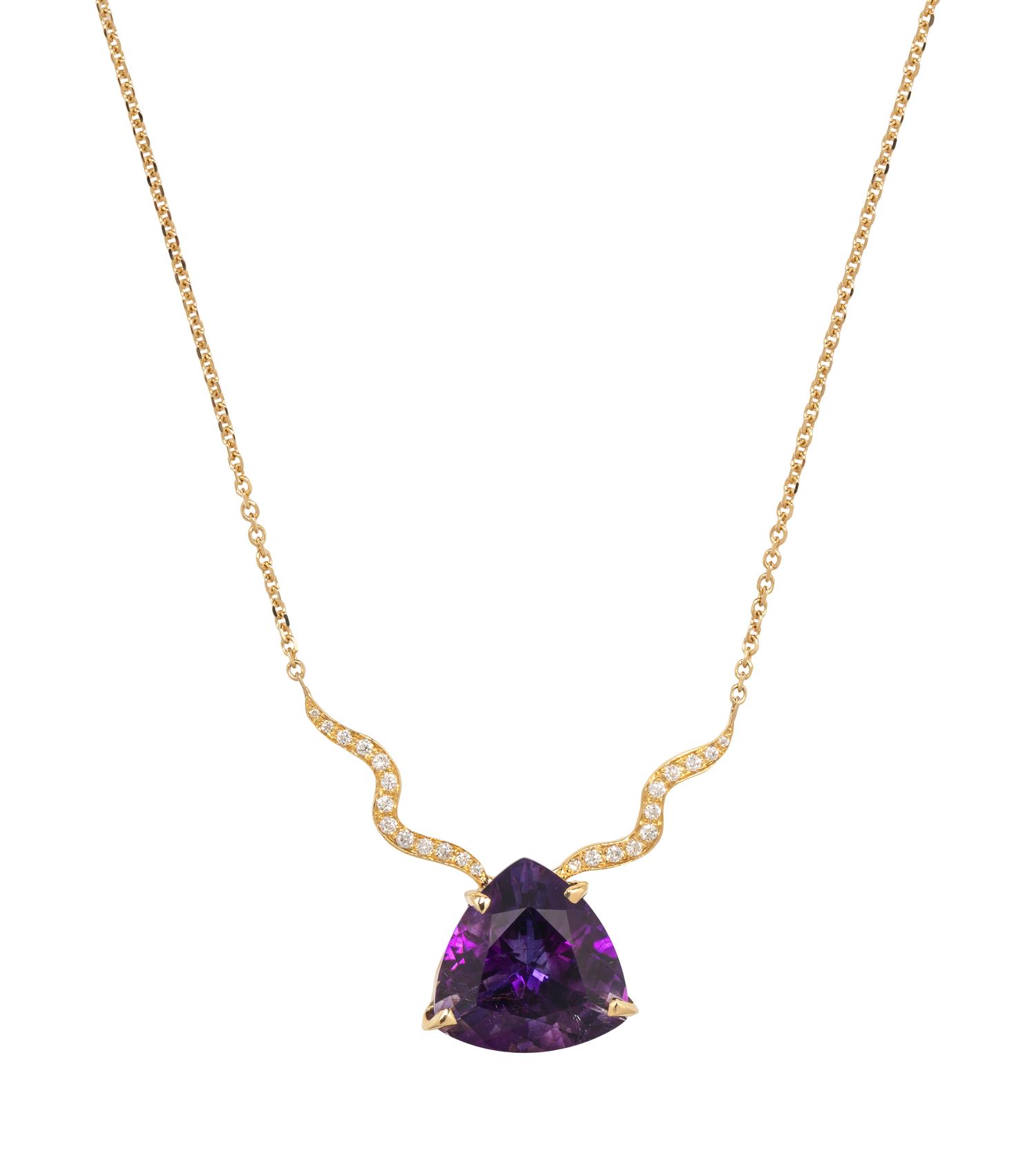 AMETHYST AND DIAMOND NECKLACE