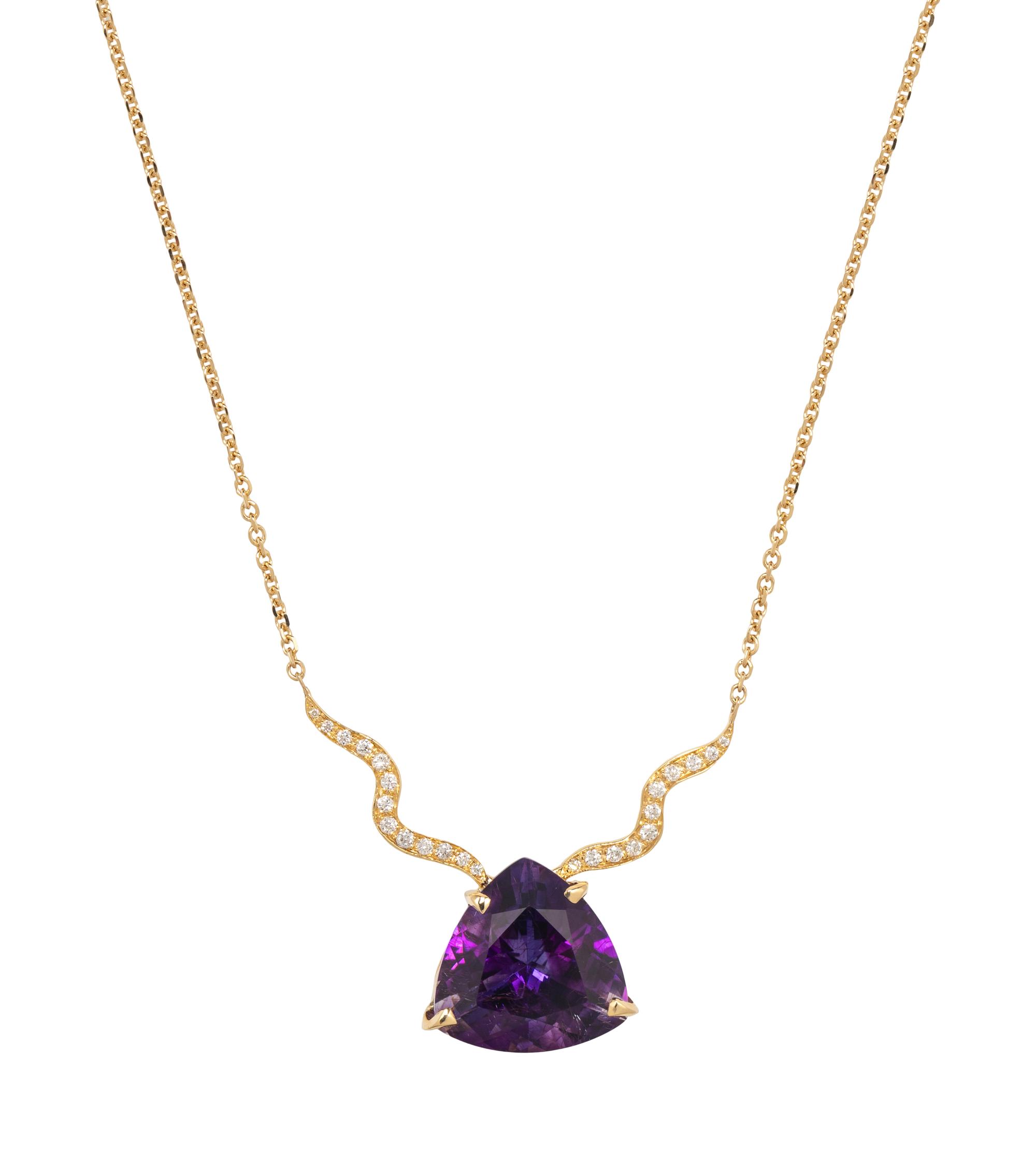 AMETHYST AND DIAMOND NECKLACE