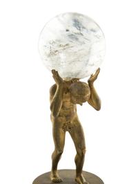 A Continental Gilt Bronze and Rock Crystal Figural Table Ornament