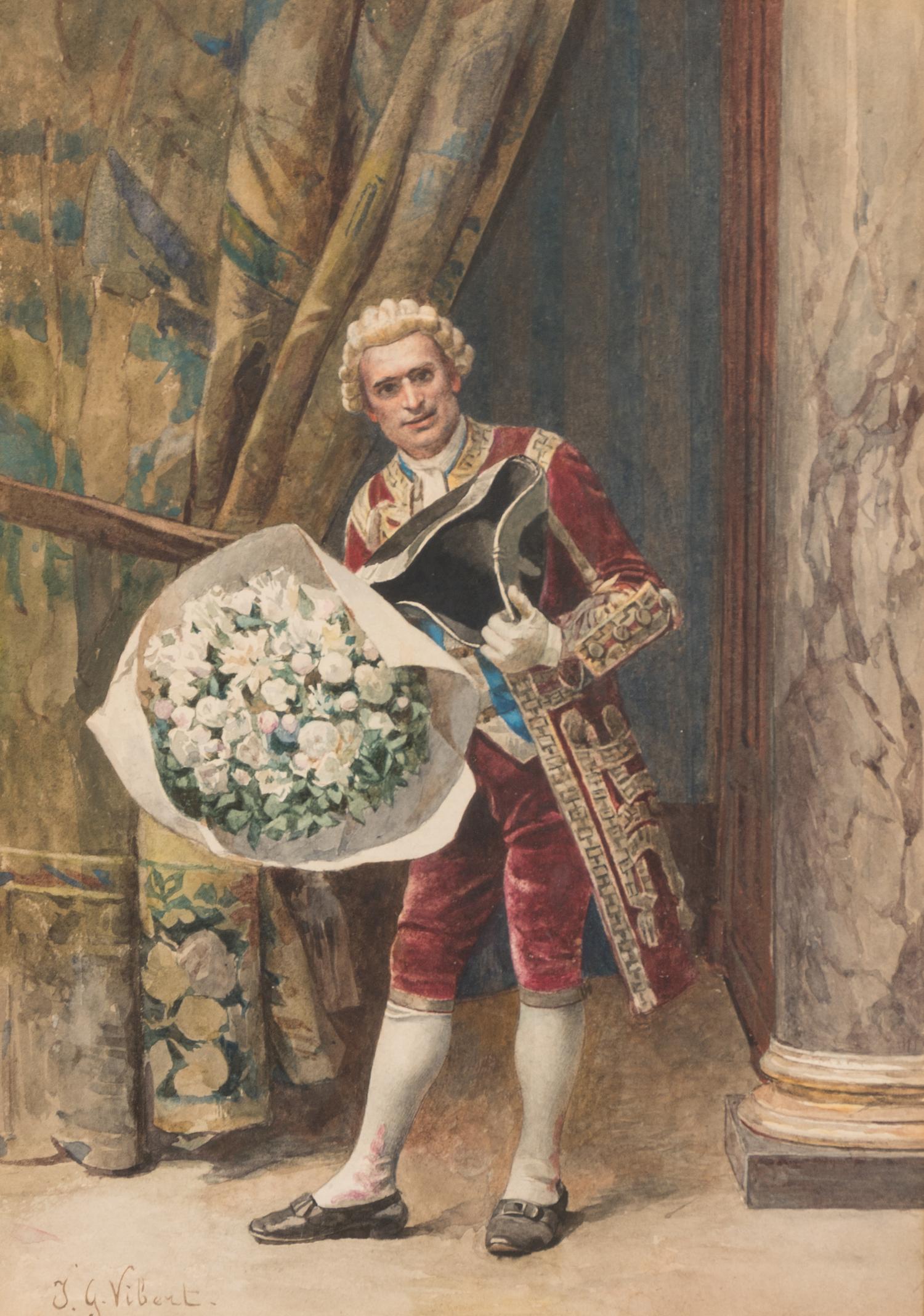 Jehan Georges Vibert, (French, 1840-1902), A Gift of Flowers