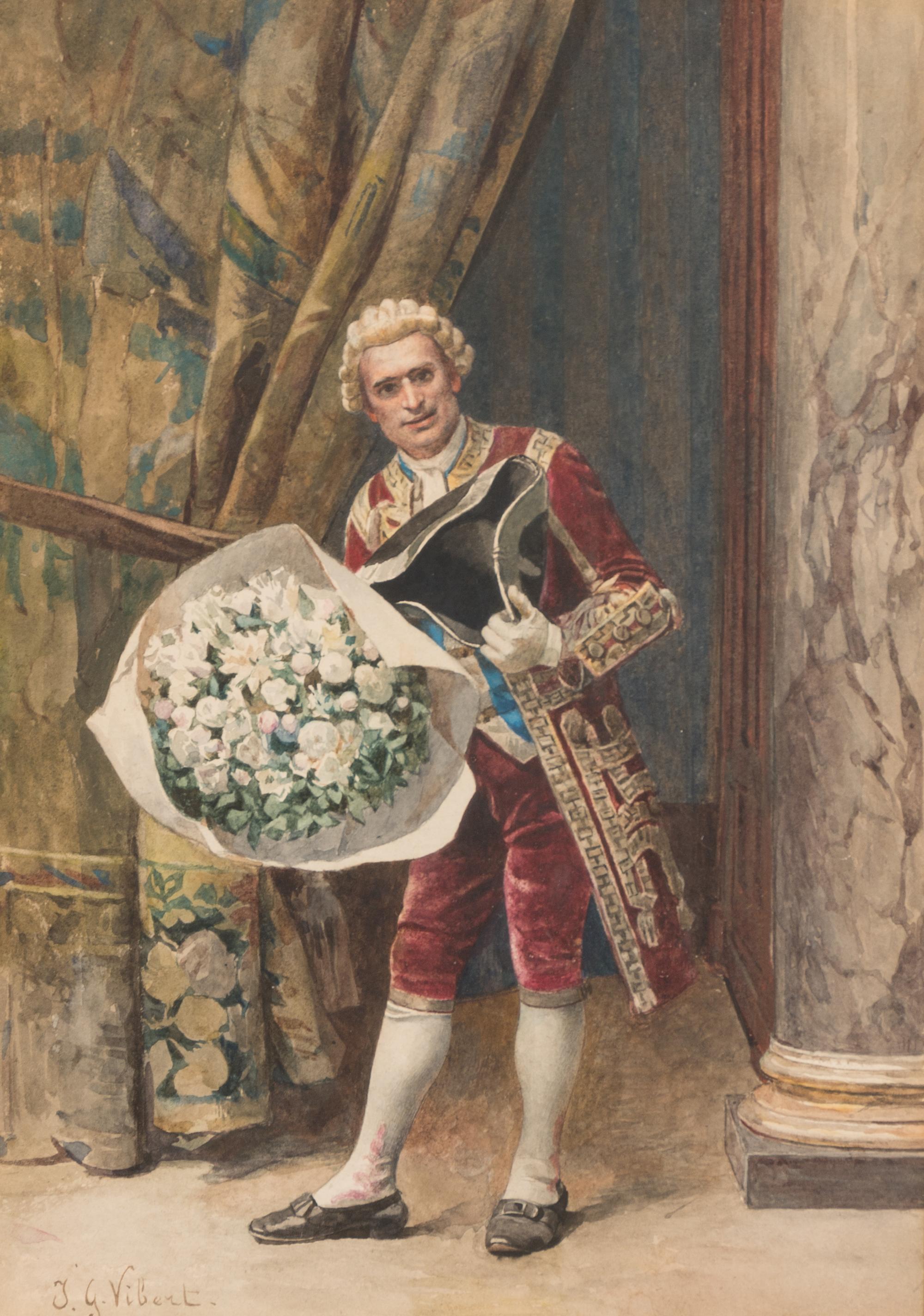 Jehan Georges Vibert, (French, 1840-1902), A Gift of Flowers