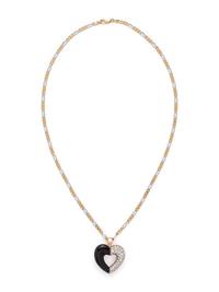 DIAMOND AND ONYX HEART PENDANT/NECKLACE