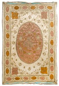 An Ottoman Silk and Metallic Thread Cover 105 x 77 inches. — 19TH CENTURY