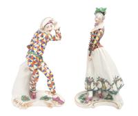 Two Nymphenburg Porcelain Figures Height of taller 8 3/4 inches. — 20TH CENTURY