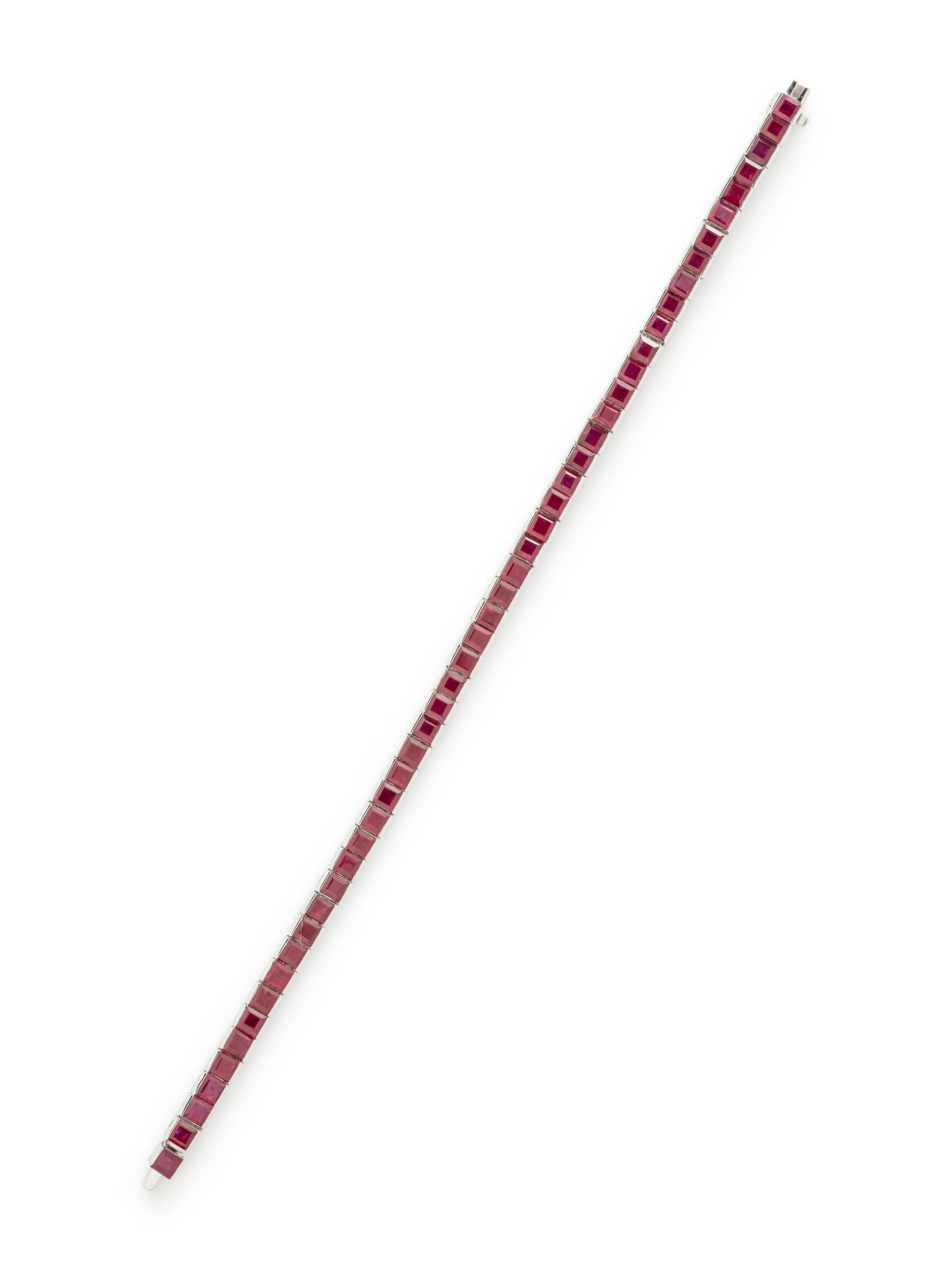 WHITE GOLD AND RUBY BRACELET