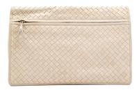 A Bottega Veneta Cream Intrecciato Flap Handbag, 12.5" x 8" x 1".