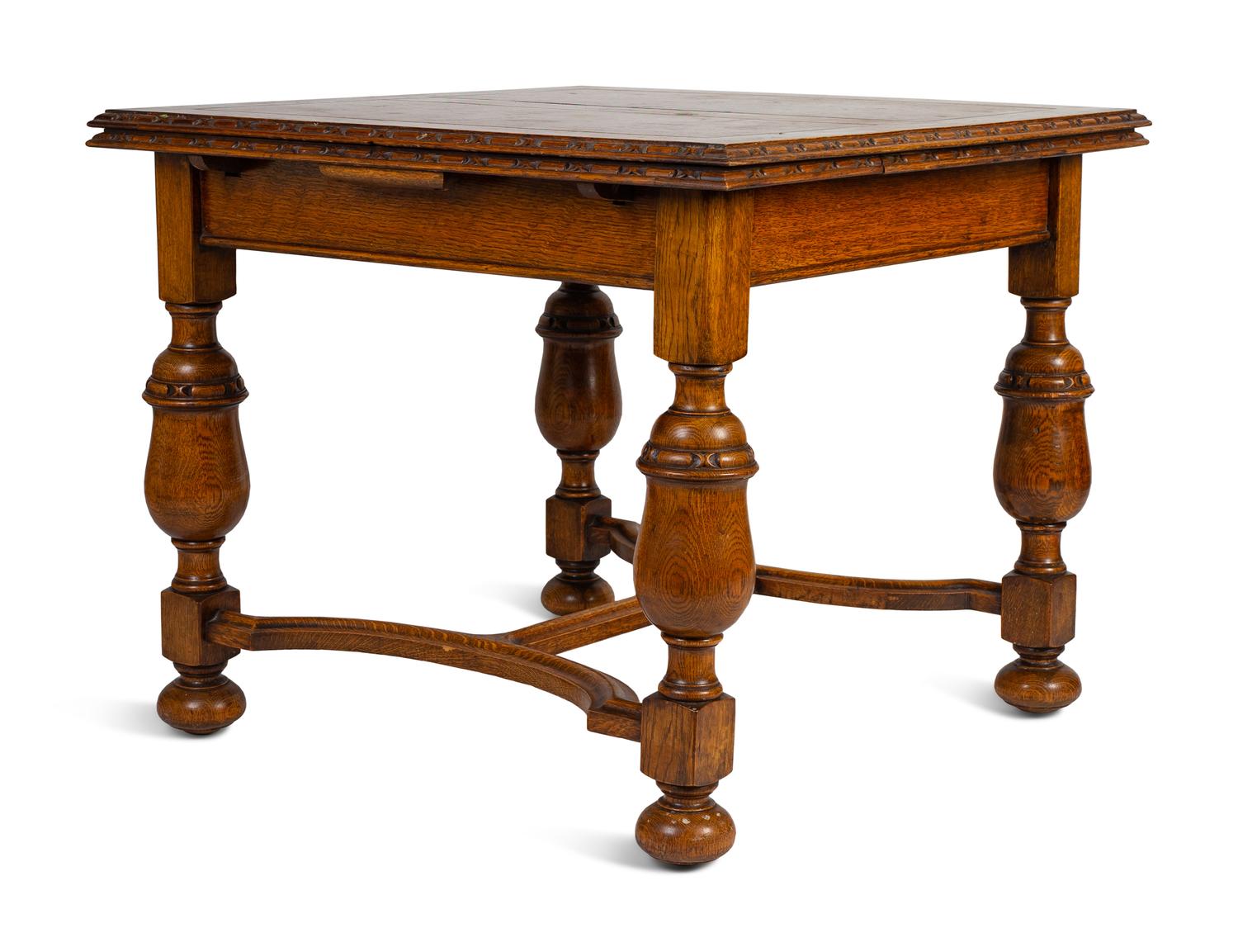 A William & Mary Style Oak Draw-Leaf Table