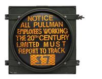 [AFRICAN AMERICANA - OCCUPATIONAL]. Electric railroad sign for Pullman Company employees.