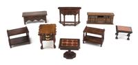 A Group of Eight Furniture Articles Height of tallest 1 7/8 inches. — Various Makers