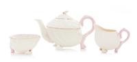 A Belleek Neptune Tea Service Width of teapot 10 inches. — BELLEEK IN 2001 RETROSPECT MARK