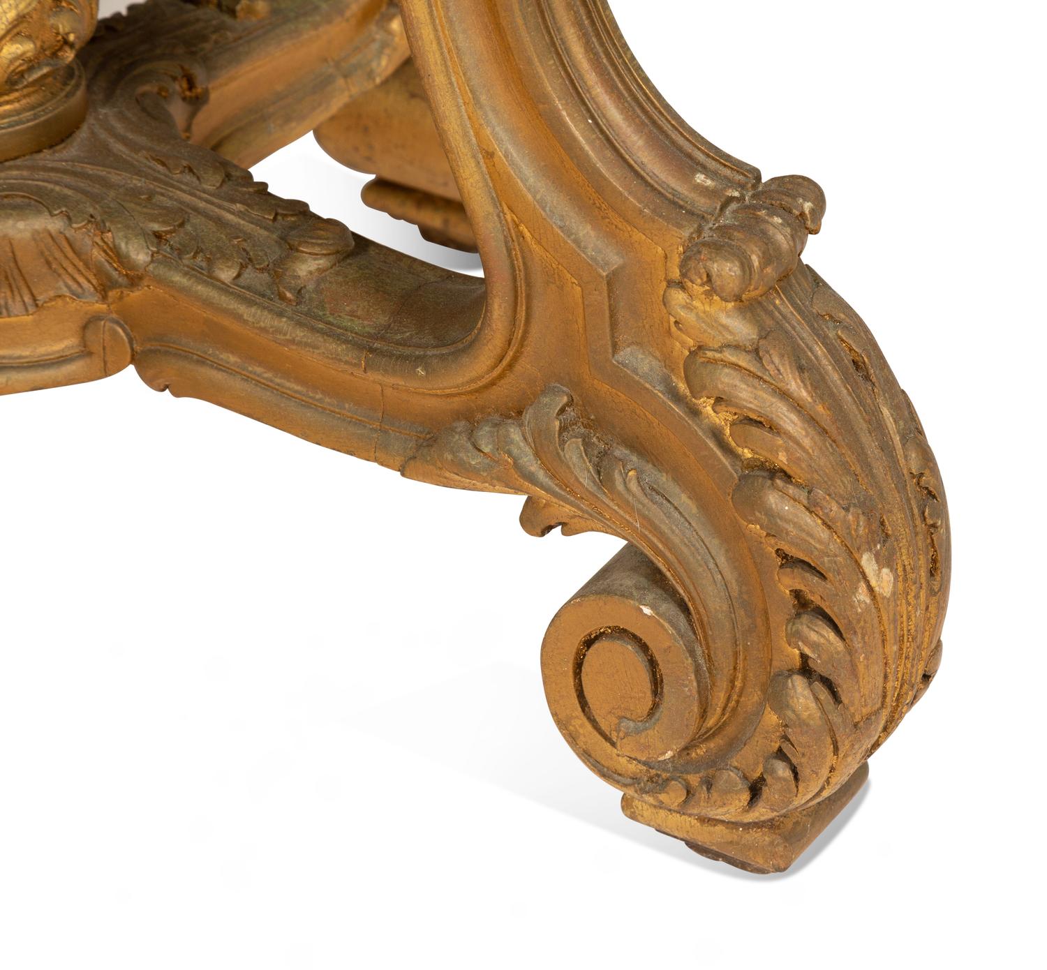 An Italian Giltwood Low Marble-Top Table