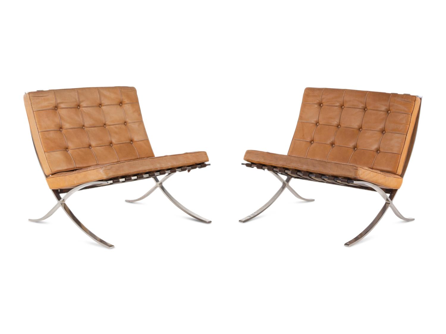 Pair of Barcelona Lounge Chairs Knoll International, USA