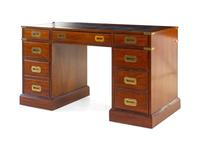 A George III Style Brass Mounted Campaign Desk