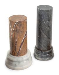 A Group of Ten Grand Tour Style Marble Column Ornaments