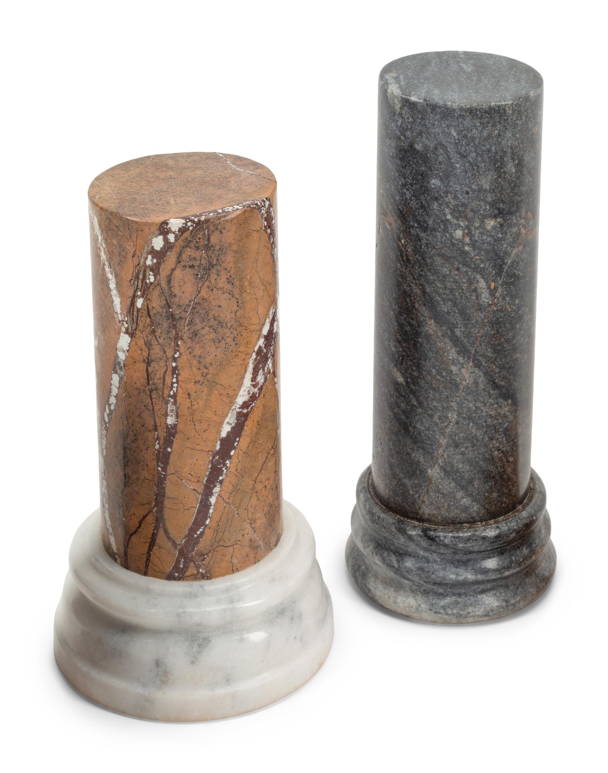 A Group of Ten Grand Tour Style Marble Column Ornaments