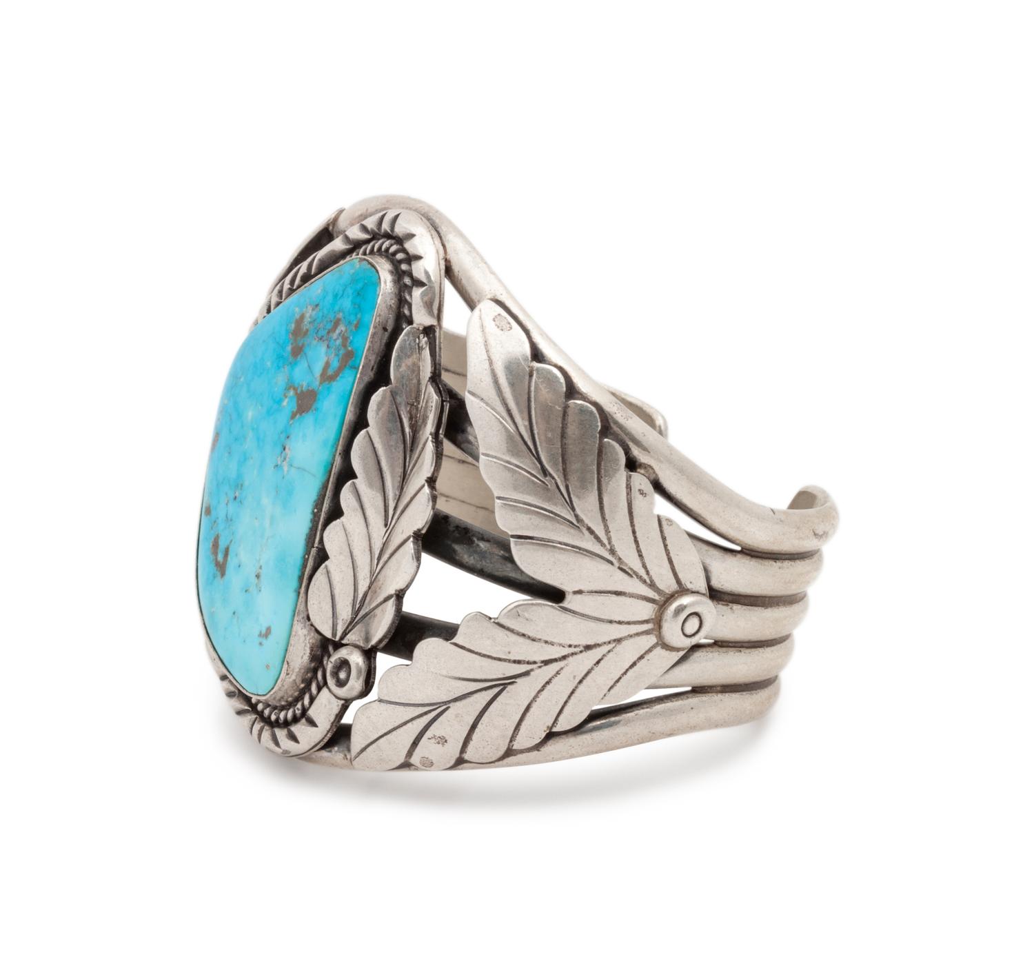 Navajo Silver and Turquoise Cuff Bracelet