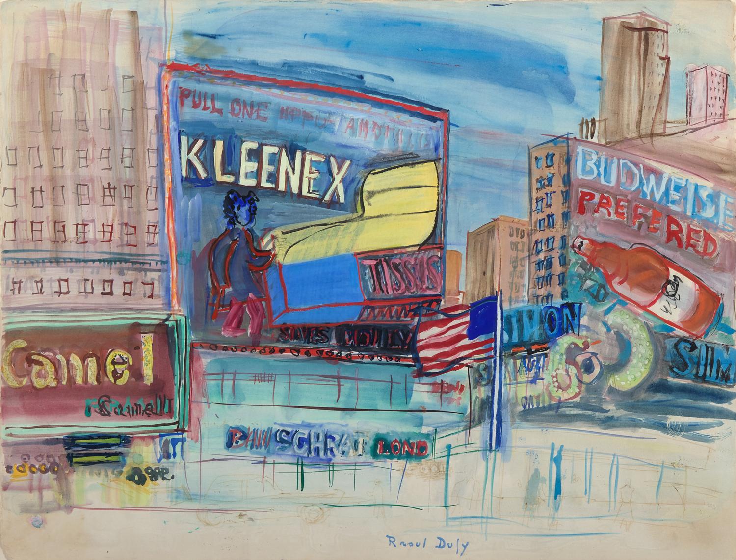 Raoul Dufy (French, 1877-1953) — New York Billboards , 1950