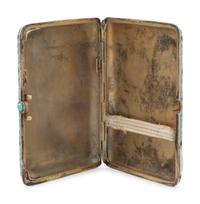 A Russian Enameled Silver Cigarette Case