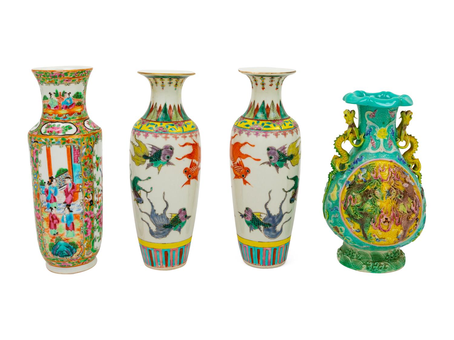 A Group of Four Chinese Porcelain Vases