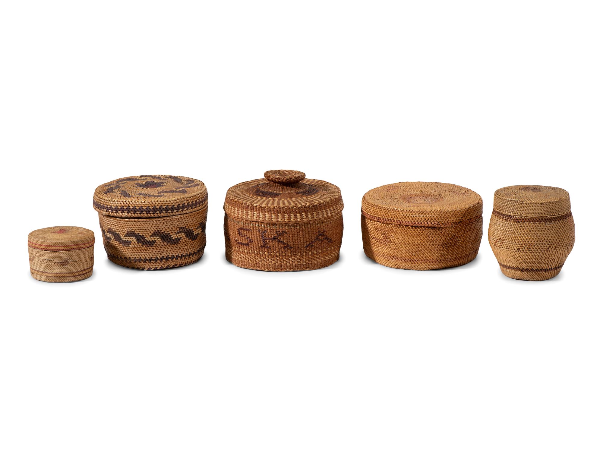 Collection of Nuu-chah-nulth and Makah Trinket Baskets