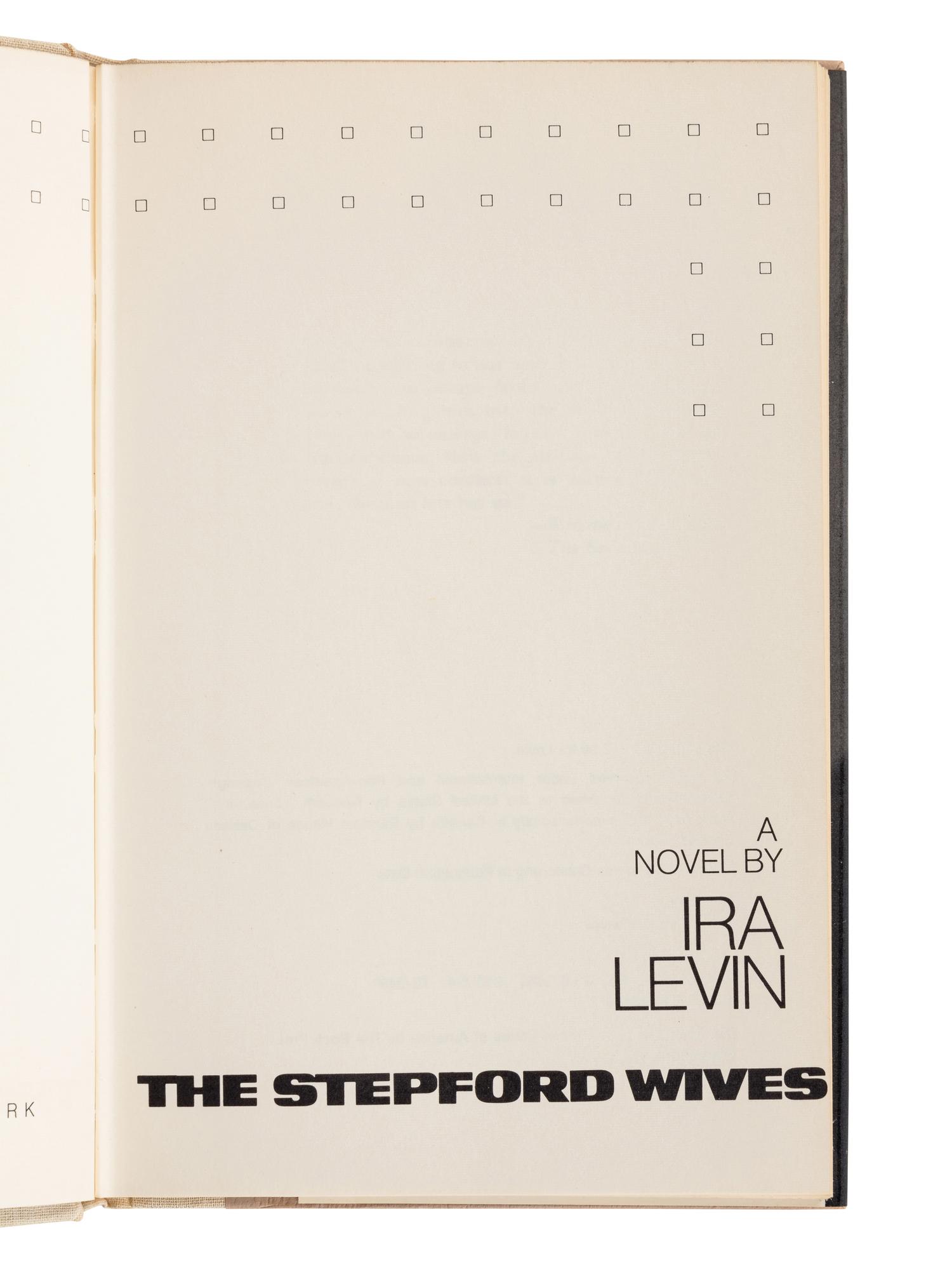 LEVIN, Ira (1929-2007). A group of 4 FIRST EDITIONS of Levin’s works, comprising: