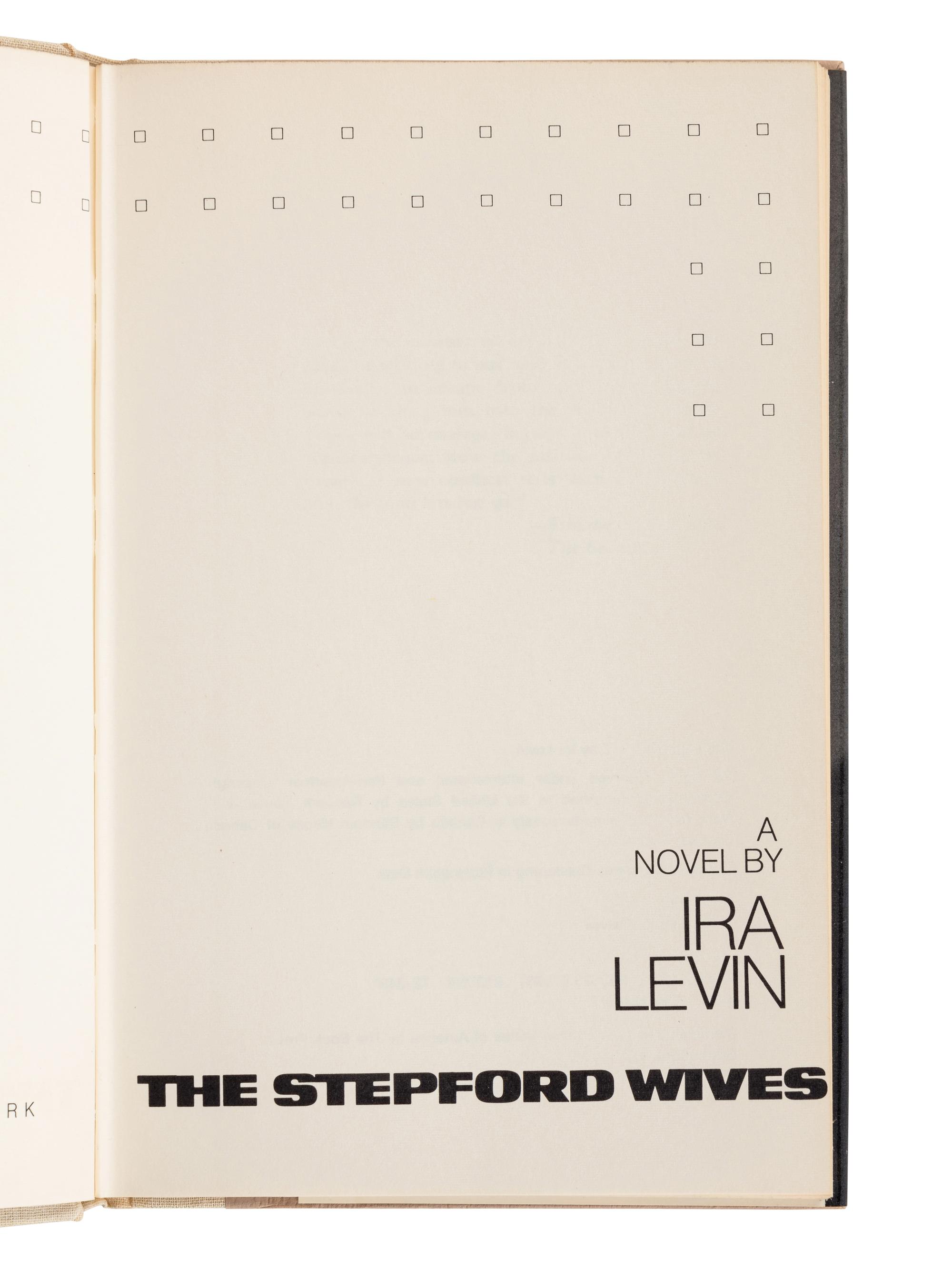 LEVIN, Ira (1929-2007). A group of 4 FIRST EDITIONS of Levin’s works, comprising: