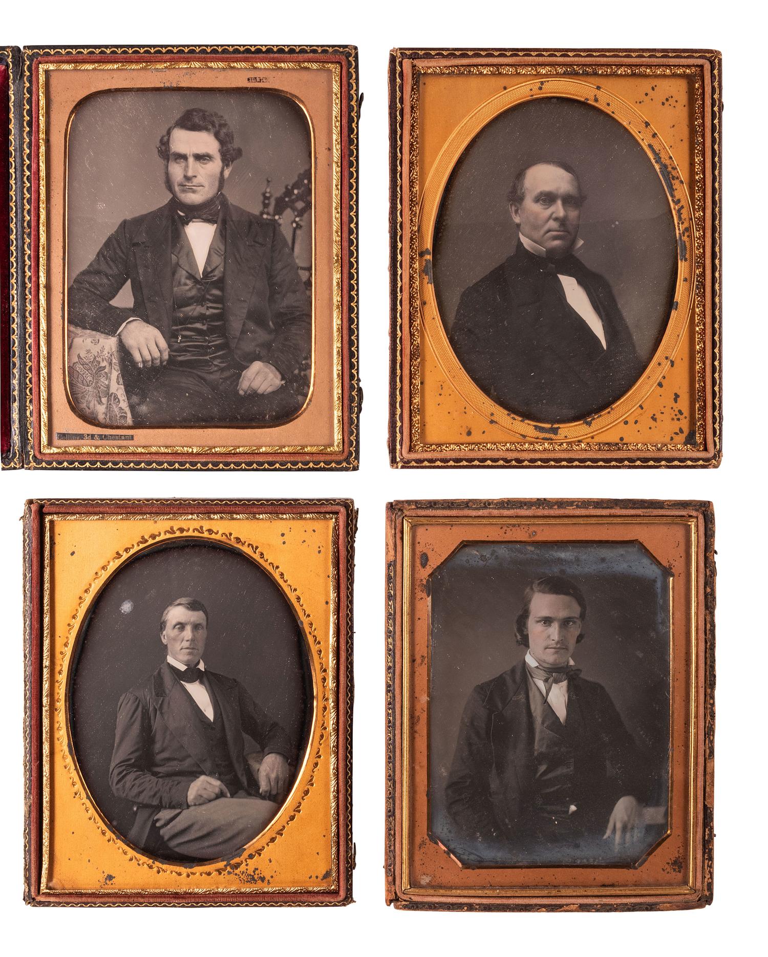[EARLY PHOTOGRAPHY]. 12 half plate daguerreotypes of men.