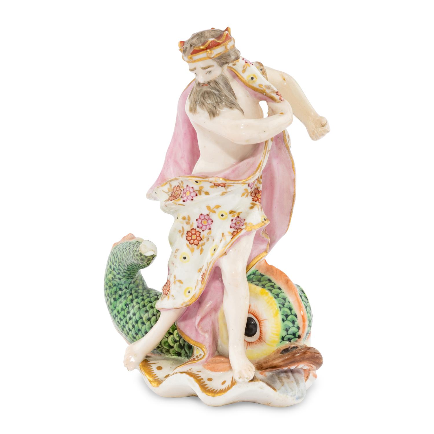 A Derby Porcelain Figure of Neptune