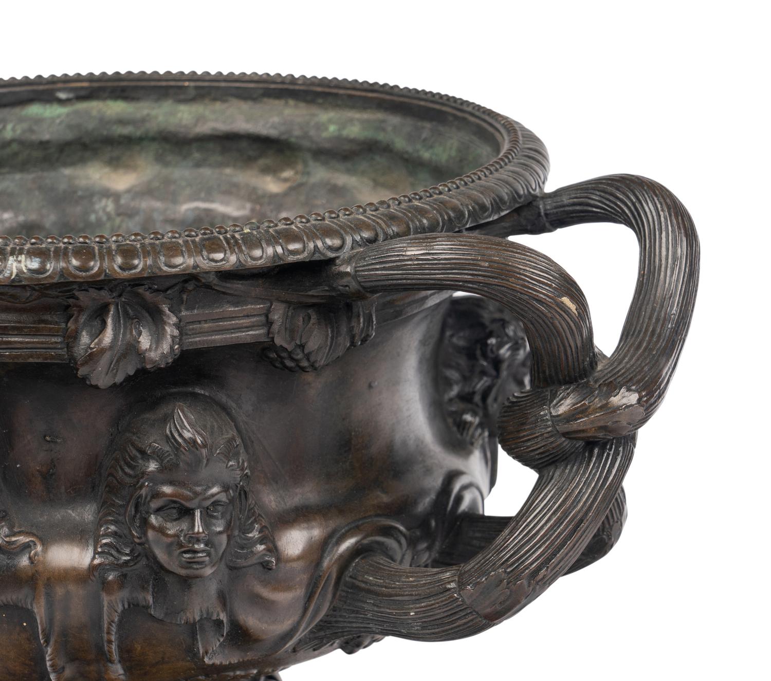 A Pair of French Patinated Bronze Warwick Vases