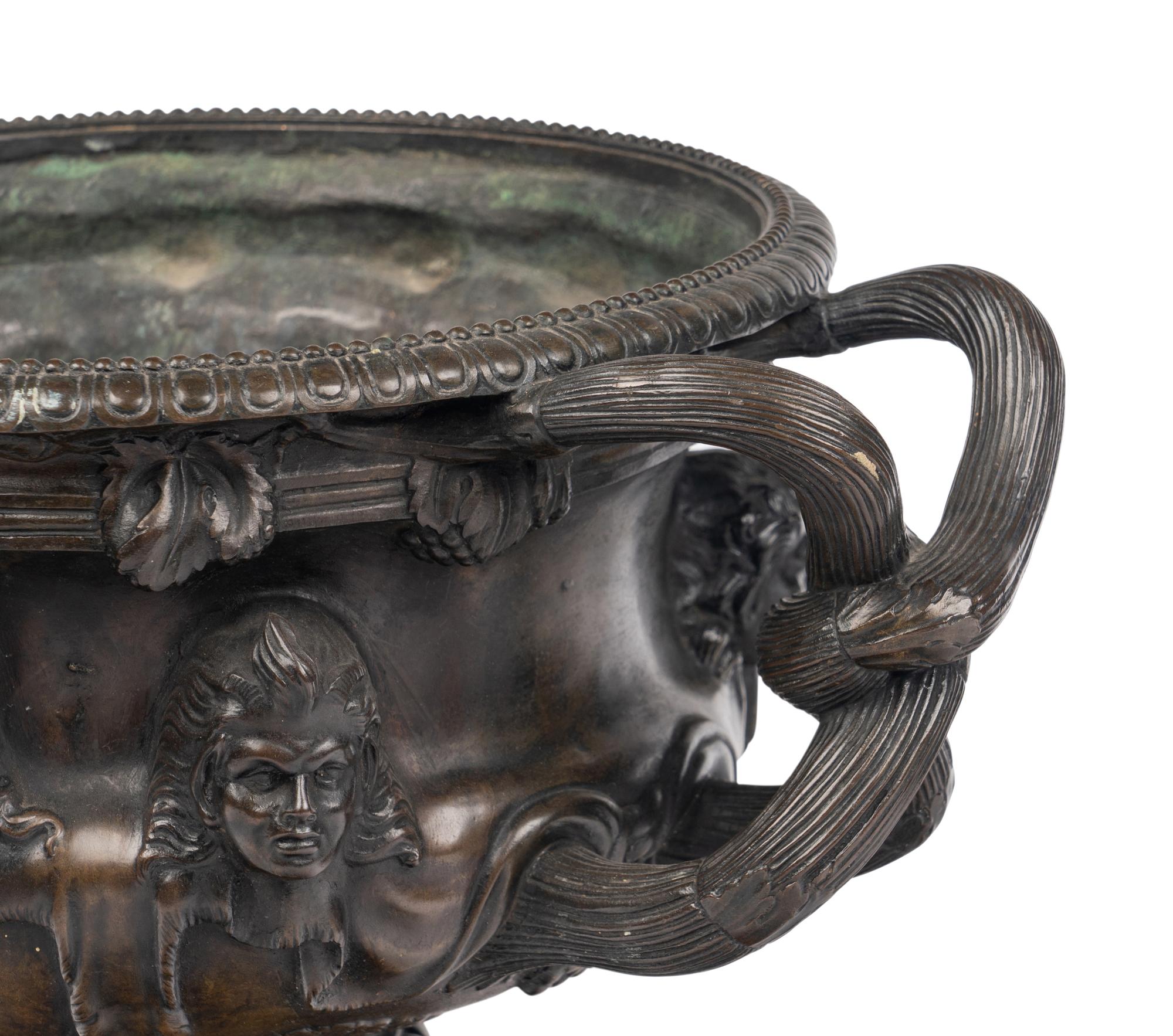 A Pair of French Patinated Bronze Warwick Vases
