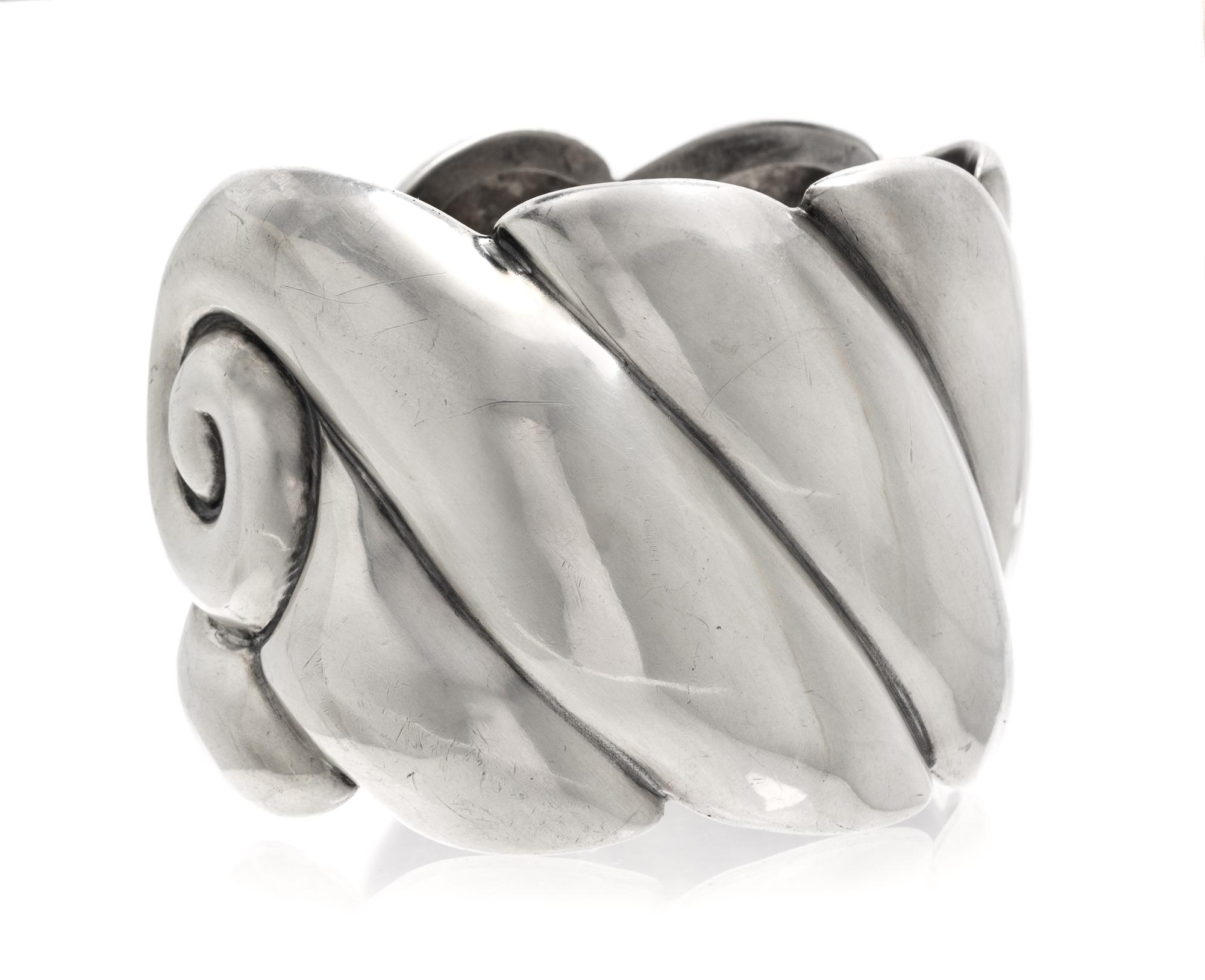 A Sterling Silver Cuff Bracelet, Margot de Taxco, Circa 1950, 44.20 dwts