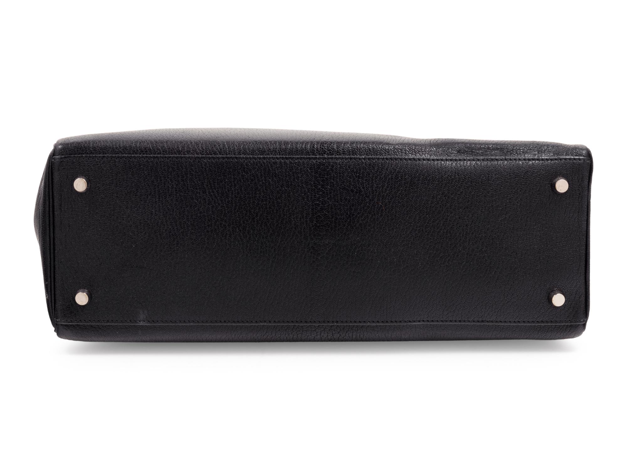Hermès Black Leather 35cm Kelly Bag, 2001