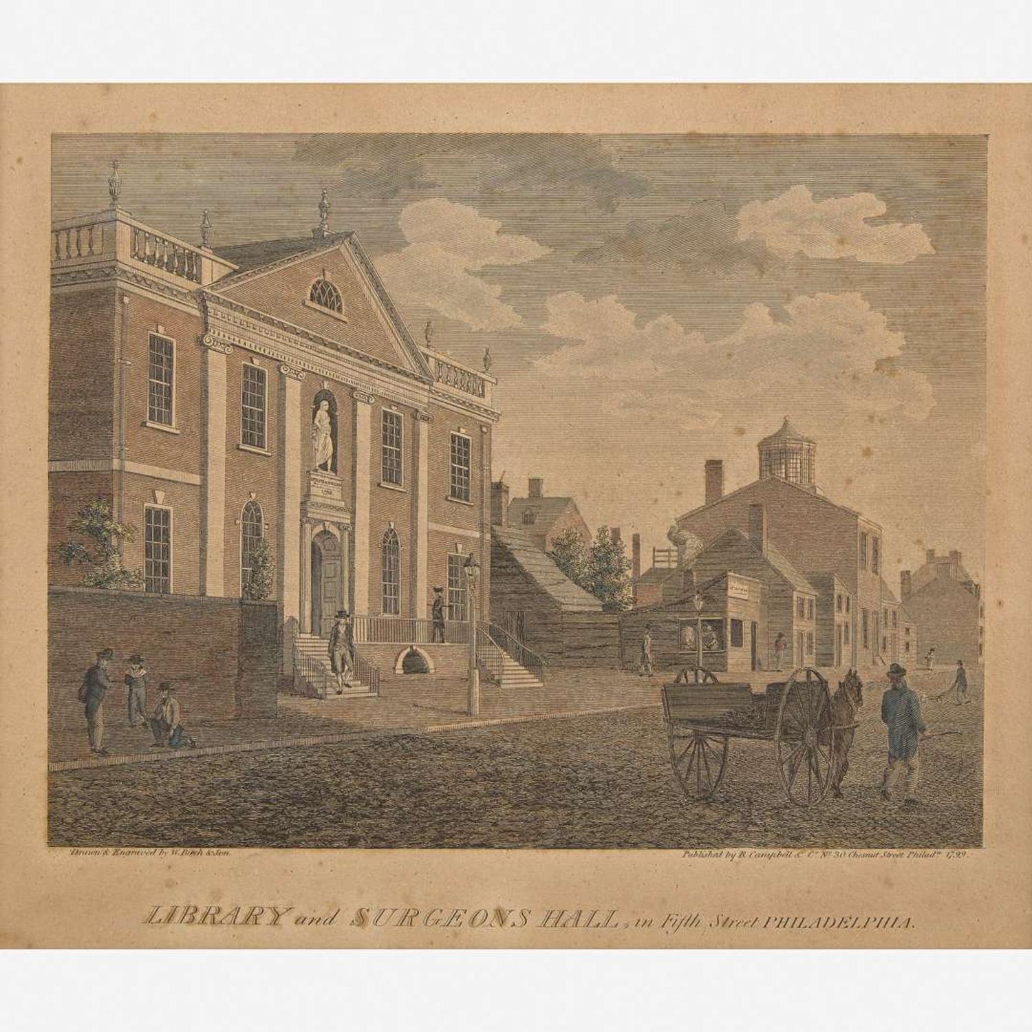 William Russell Birch (1755-1844) and Thomas Birch (1779-1851) Nine Views of Philadelphia, "The City of Philadelphia, In the State of Pennsylvania North America; As it Appeared in the Year 1800"