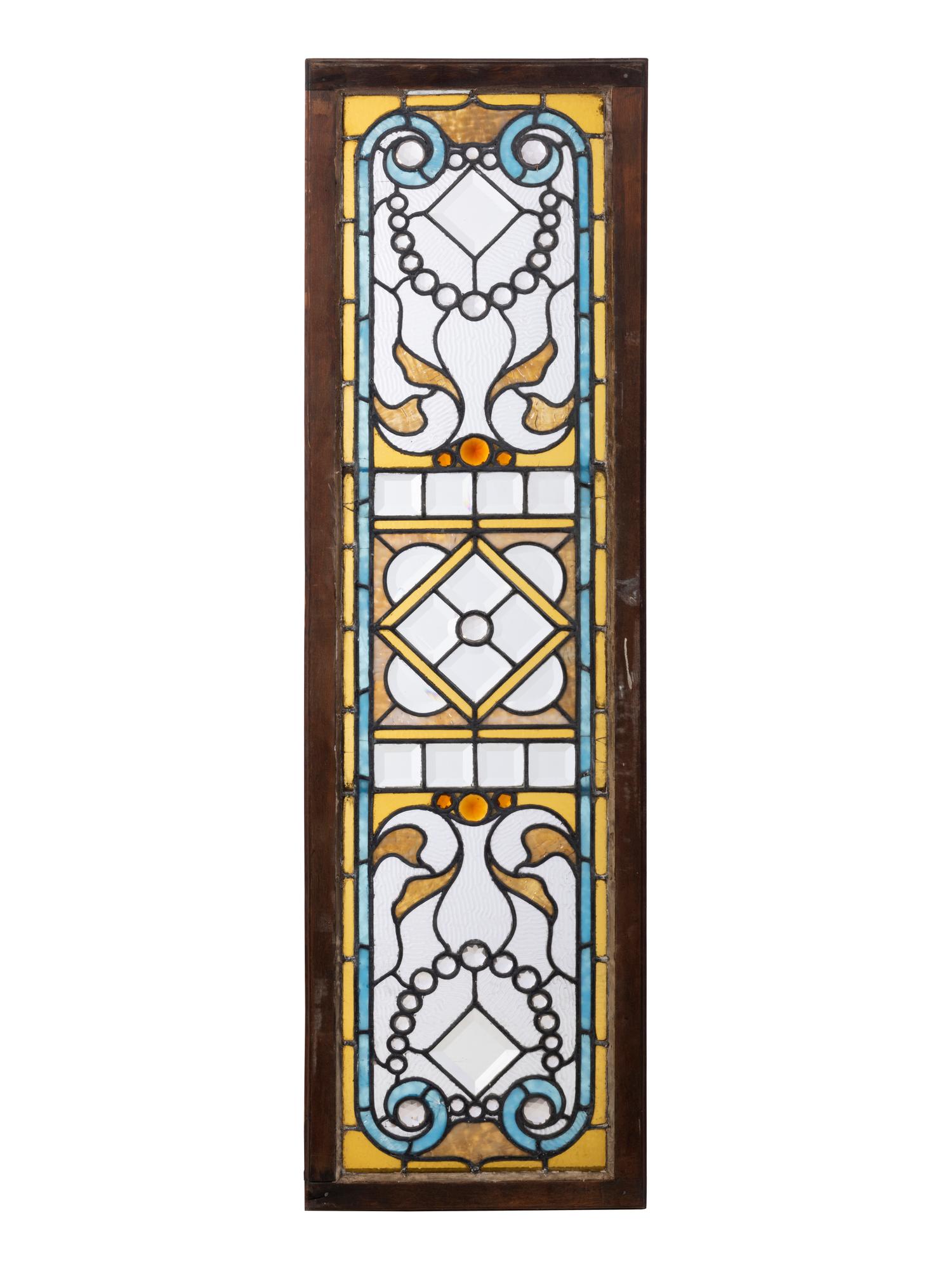 Two Leaded and Stained Glass Window Panels
