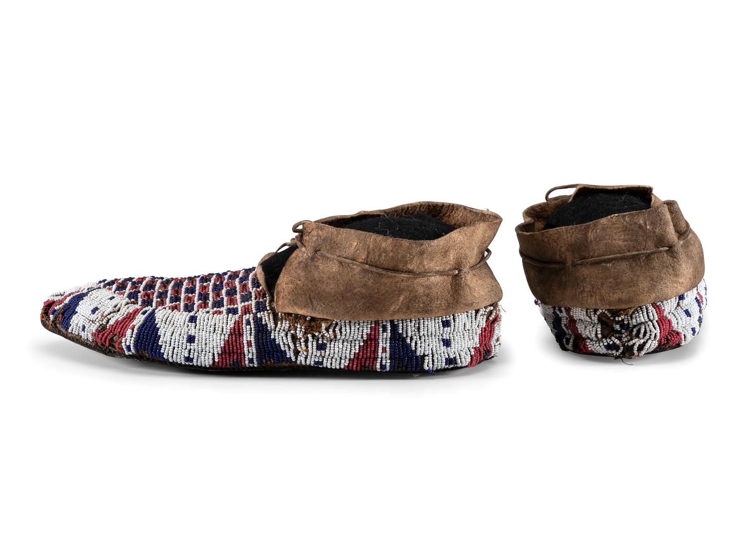 Sioux Beaded Hide Moccasins